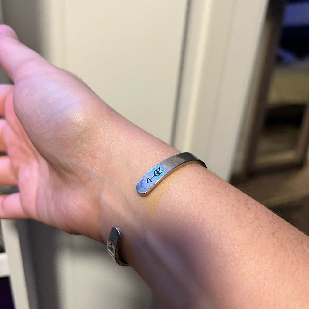 Silver Inspirational Cuff Bracelet - Picture 2 of 3